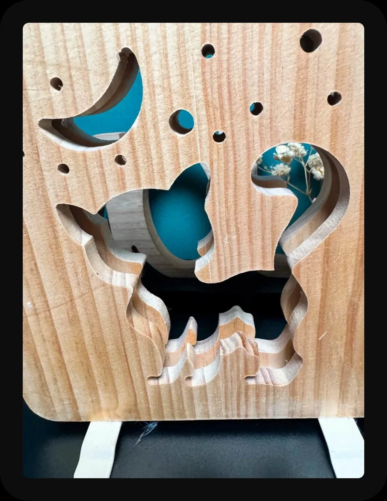 Wooden light - Cat – photo 5